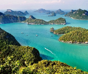 Morze, Tajlandia, Łodzie, Koh Samui, Wyspy