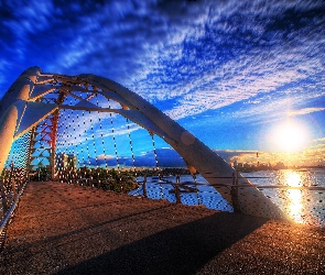 Most, Kanada, Słońce, Toronto, Rzeka