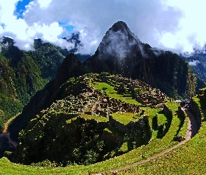 Peru, Chmury, Góry, Machu Picchu