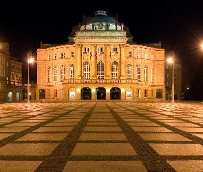 Opera, Latarnie, Noc, Chemnitz, Niemcy