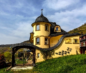 Żółty, Niemcy, Zell, Dom, Fantazyjny