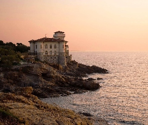 Zamek Boccale, Castello del Boccale, Morze, Toskania, Włochy, Calafuria