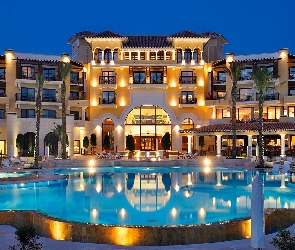 Miasto nocą, Murcja, Intercontinental, Hotel, Basen, Mar Menor