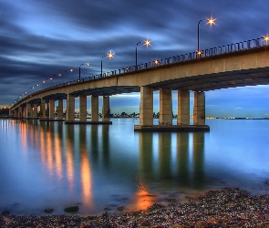 Most, Sydney, Rzeka, George, Oświetlony