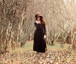 Las, Vintage, Dziewczyna