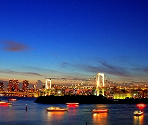 Japonia, Most Rainbow Bridge, Zatoka Tokijska, Tokio