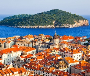 Morze, Chorwacja, Dubrownik, Miasto, Wyspa
