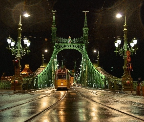 Most, Noc, Tramwaj, Latarnie