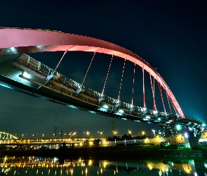 Taipei, Noc, Miasto, Most, Tajwan