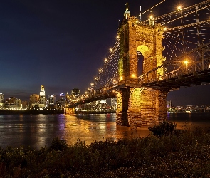 Rzeka, USA, Cincinnati, Miasto, Most