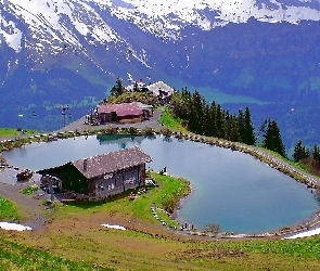 Wyciąg, Schronisko, Engelberg, Alpy, Jezioro, Brienzer