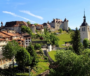 Szwajcaria, Kanton Fryburg, Zamek Gruyères, Miasto Gruyères