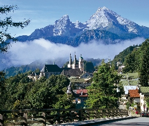 Masyw, Berchtesgaden, Droga, Watzmann, Lasy, Mgła, Górski