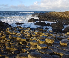Skały, Irlandia, Fale, Morze, Kamienie