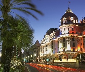 Hotel, Francja, Palmy, Miasto, Ulica