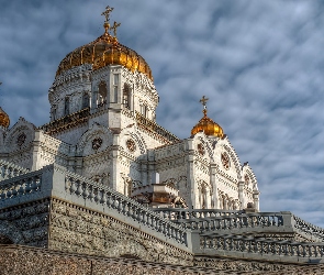 Zabytek, Kopuły, Chrystusa, Cerkiew, Zbawiciela, Moskwa