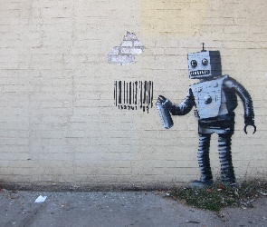 Banksy, Street art, Robot