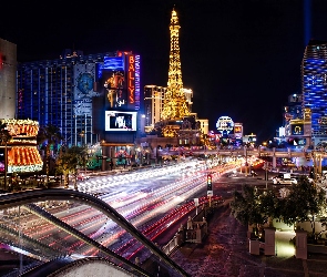 Las Vegas, Arterie, Panorama, Miasta, Nocna
