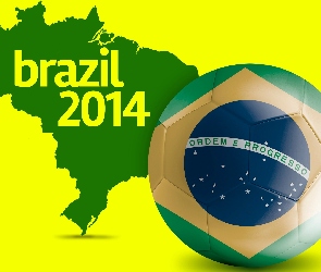 Piłka, Mapa, 2014, Mistrzostwa, Świata, Brazylia