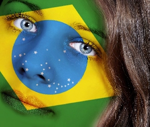 Brazylijska, Flaga, 2014, Mistrzostwa, Świata, Kobieta