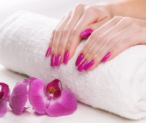 Manicure, Ręce, Storczyki