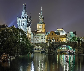Praga, Pražský hrad, Czechy, Zamek Praski, Most Karola, Zamek na Hradczanach, Rzeka Wełtawa, Zabytek