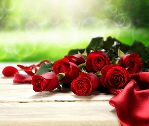 Rozmycie, Wiązanka, Róże, Czerwone