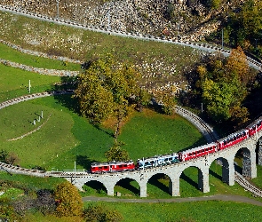 Wiadukt, Brusio, Pociąg, Kreis