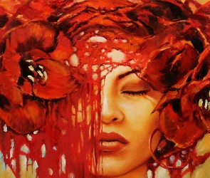 Kwiaty, Luis Royo, Dziewczyna