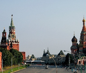 Cerkwie, Kreml, Rosja, Panorama, Miasta, Moskwa