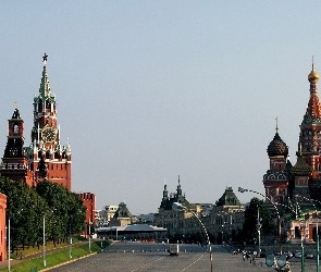 Rosja, Miasta, Kreml, Cerkwie, Moskwa, Panorama