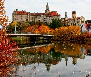 Zamek, Niemcy, Rzeka, Most, Sigmaringen