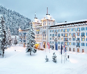 Góry, Las, St.Moritz, Kempinski, Grand des Bains, Hotel