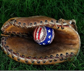 Baseball, Trawa, Rękawica, Piłka