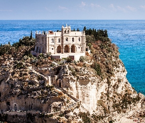 Włochy, Tropea, Santa Maria, Kościół, Wzniesienie, Morze