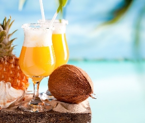 Drinki, Muszelka, Ananas, Kokos, Dwa