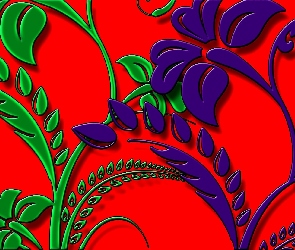 Wektorowa, Kwiaty, Grafika 3D