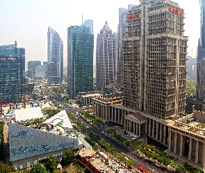 Wieżowce, Chiny, Szanghaj, Ulica