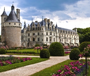 Zamek, Ogród, Francja, Chenonceau