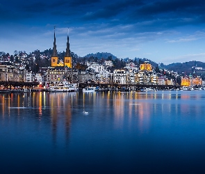 Szwajcaria, Zdjęcie miasta, Jezioro, Lucerna