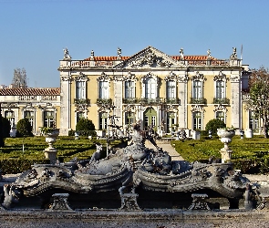 Pałac, Posągi, Queluz, Park, Królewski