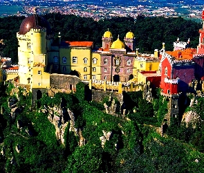 Pałac Pena, Z lotu ptaka, Portugalia, Sintra