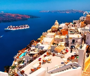 Santorini, Prom, Zatoka, Grecja