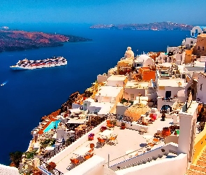 Prom, Zatoka, Santorini, Grecja