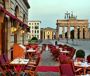 Adlon, Brandenburska, Hotel, Brama, Fragment, Restauracja, Miasta, Berlin