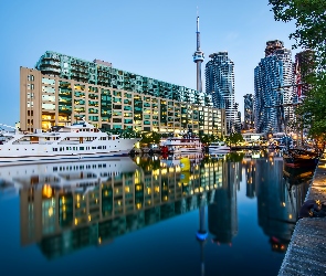 Toronto, Rzeka, Port, Jacht, Zdjęcie miasta