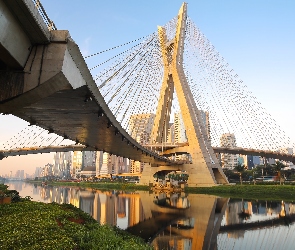 Most wiszący, Miasto, Rzeka