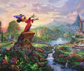 Malarstwo, Myszka Miki, Disney, Thomas Kinkade