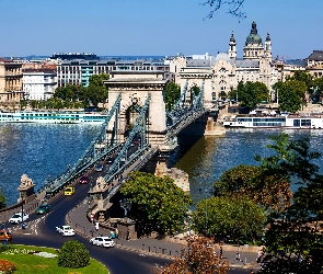 Most, Węgry, Budapeszt, Panorama Miasta, Rzeka