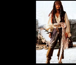 kapitan, Johnny Depp, Piraci Z Karaibów, armata